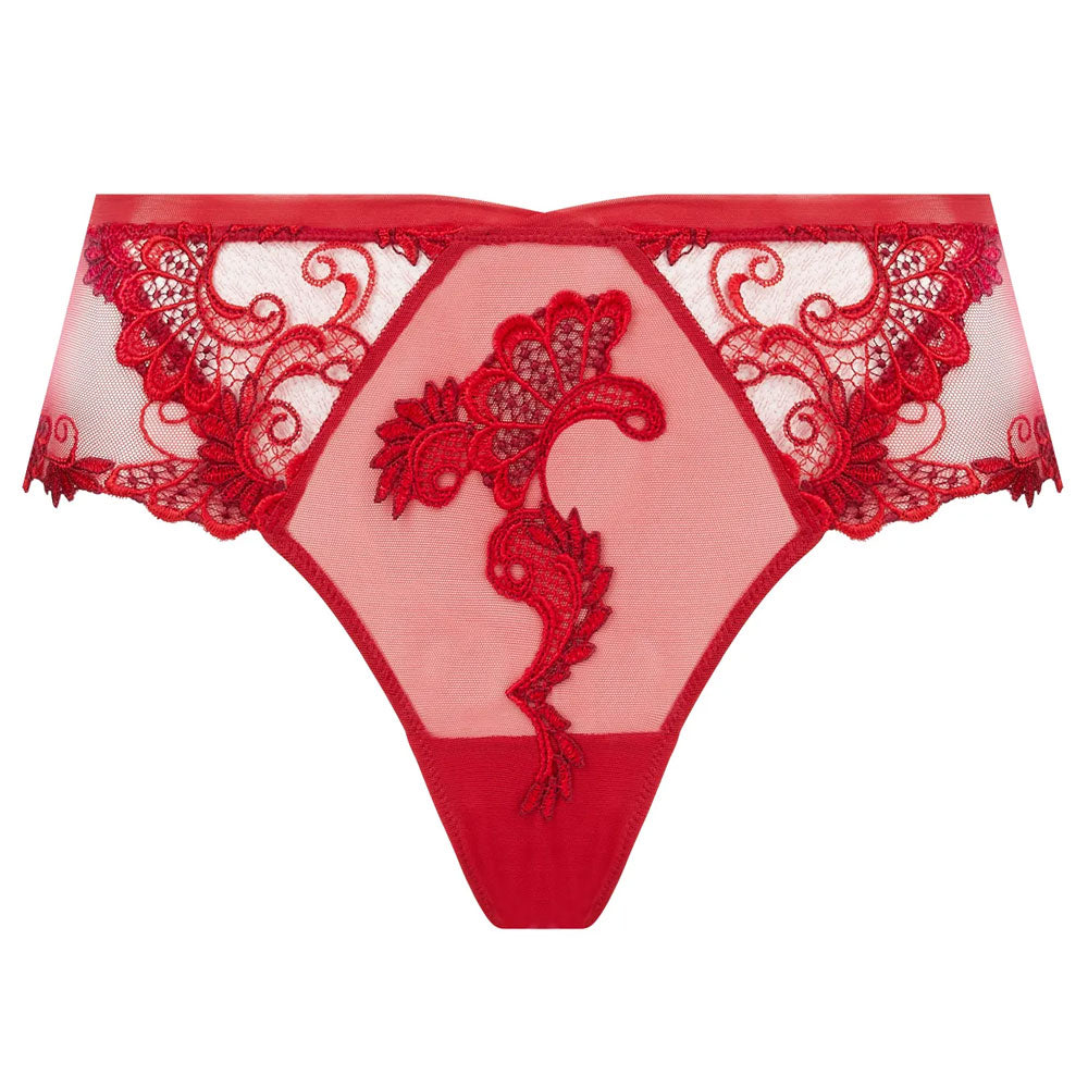 Lise Charmel 'Dressing Floral' Red Culotte/Shorty (pack shot, front).