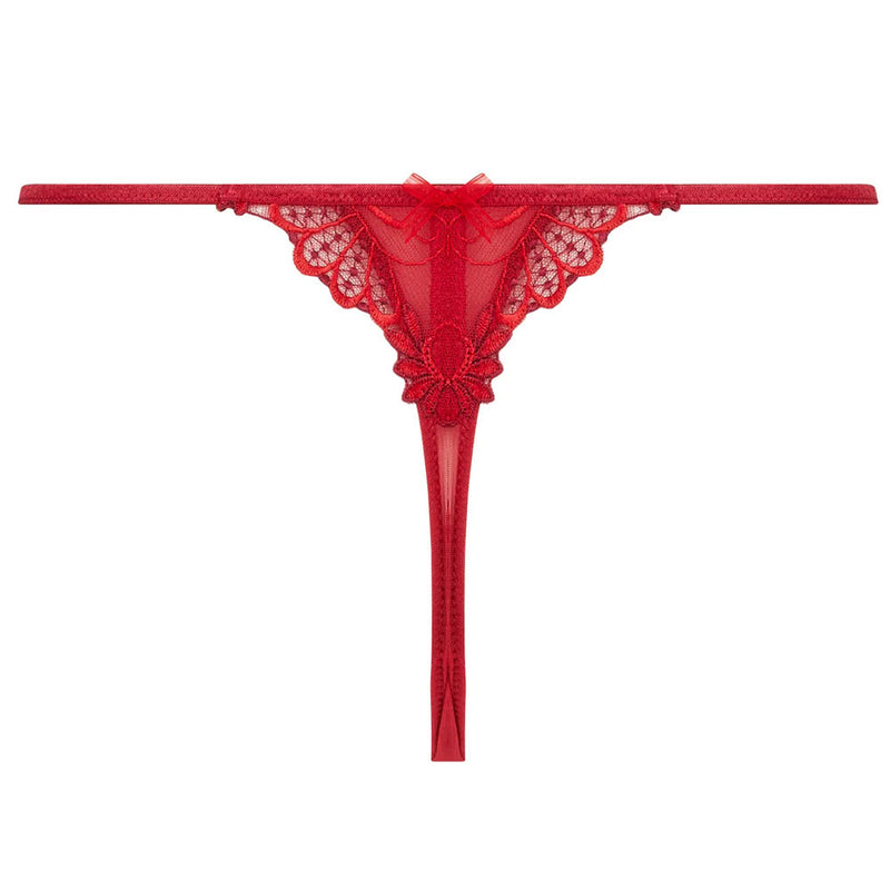 Lise Charmel 'Dressing Floral' Red G-String (pack shot, back).