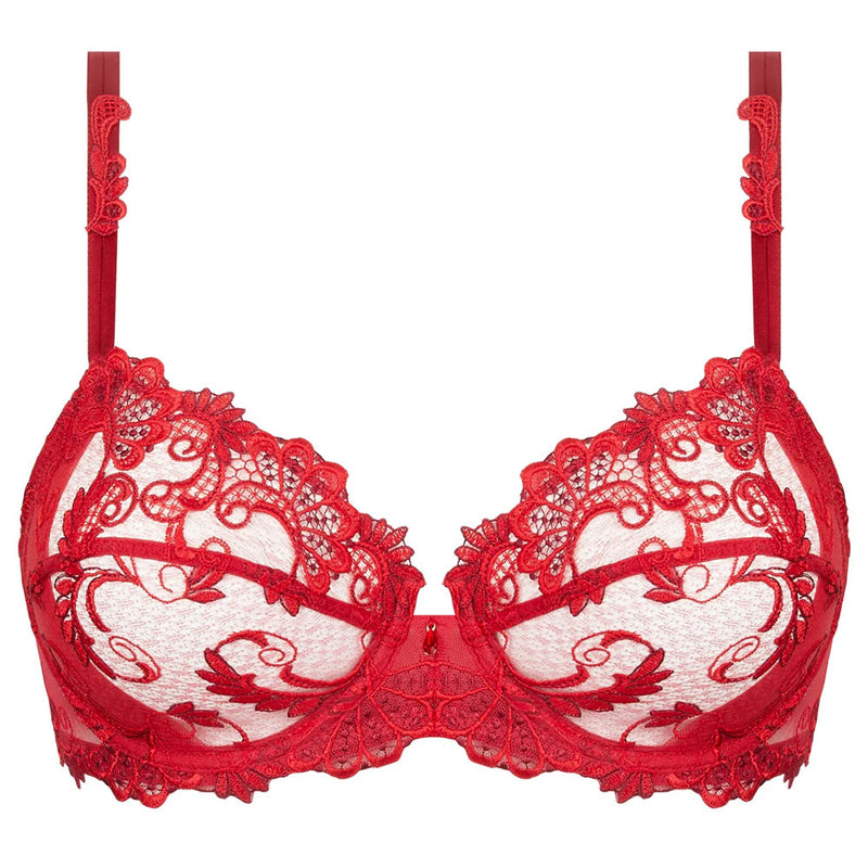 Lise Charmel 'Dressing Floral' Red Full Cup BraLise Charmel 'Dressing Floral' Red Full Cup Bra (pack shot, front).