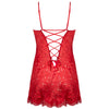 'Dressing Floral' Red Silk Babydoll Nightie, by Lise Charmel (pack shot, back view).