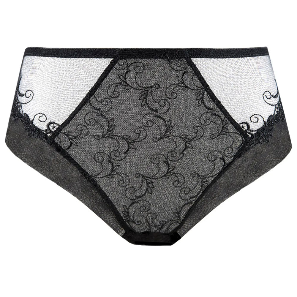 Lise Charmel 'Dressing Floral' (Noir) Full Brief/Retro Brief (pack shot, front).