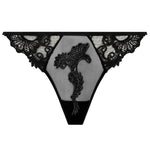 Lise Charmel 'Dressing Floral' Black G-String (pack shot, front).