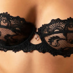 Lise Charmel 'Dressing Floral' Black Half Cup Bra