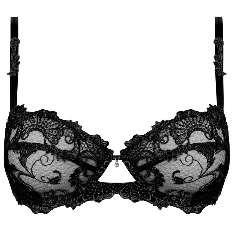 Lise Charmel 'Dressing Floral' Black Half Cup Bra