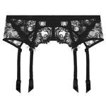 Lise Charmel 'Dressing Floral' Black Suspender Belt (pack shot, back).