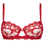 Lise Charmel 'Dressing Floral' Red Half Cup Bra (pack shot, front).