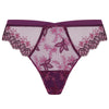 'Élégance Artist' Plum Purple Italian Brief, by Lise Charmel (pack shot, front view).