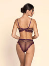 Model wearing 'Élégance Artist' Plum Purple Contour Bra, by Lise Charmel (back view).