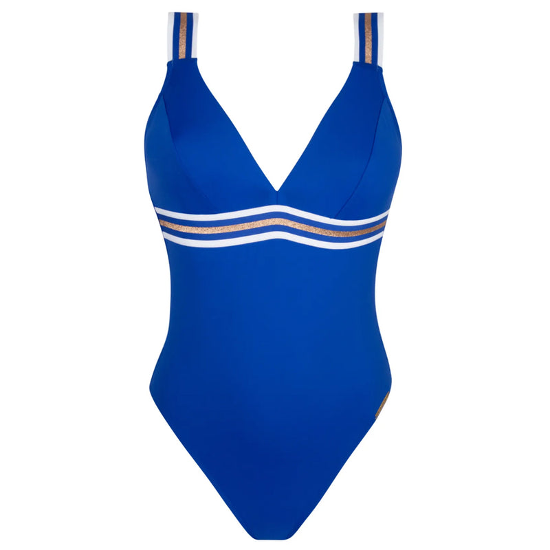 'Energie Nautique' Blue Swimsuit, by Lise Charmel (pack shot, front).