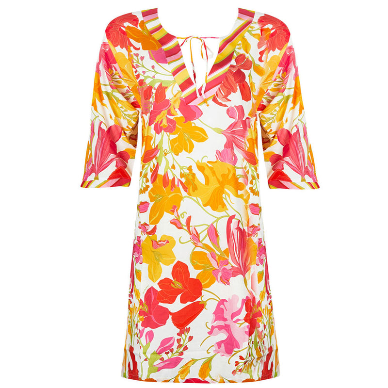 'Envolee Florale' Multicolour Beach Tunic, by Lise Charmel (pack shot, front view).