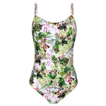 Lise Charmel 'Envolee Tropicale' Full Cup Underwired Swimsuit in Lumiere Tropicale (Green, White & Pink)