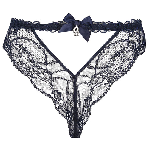 Lise Charmel 'Soir de Venise' Midnight Blue Thong (pack shot, back).