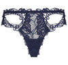 Lise Charmel 'Soir de Venise' Midnight Blue Luxury Thong (pack shot, front).