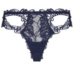 Lise Charmel 'Soir de Venise' Midnight Blue Luxury Thong (pack shot, front).