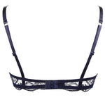 Lise Charmel 'Soir de Venise' Midnight Blue Vertical Seam Balconette Bra (pack shot, back).