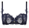 Lise Charmel 'Soir de Venise' Midnight Blue Vertical Seam Balconette Bra (pack shot, front).