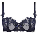 Lise Charmel 'Soir de Venise' Midnight Blue Vertical Seam Balconette Bra (pack shot, front).