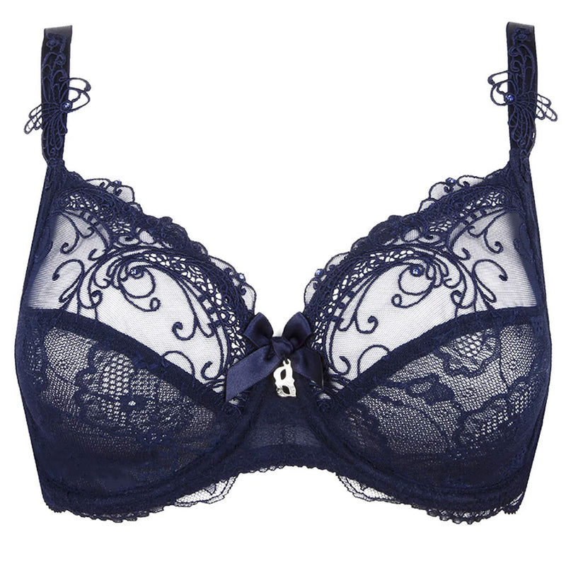 Lise Charmel 'Soir de Venise' Midnight Blue 3-Part Full Cup Bra (pack shot, front).