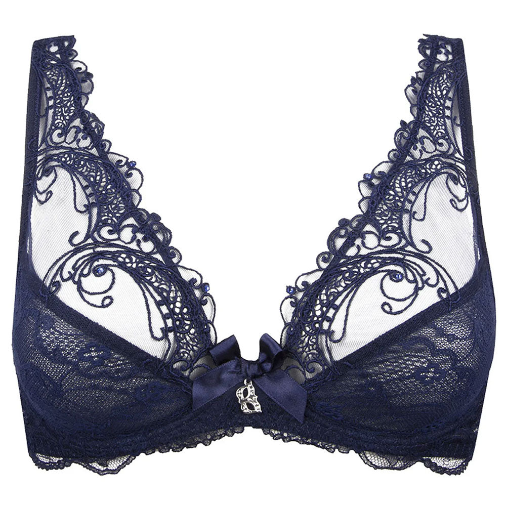 Lise Charmel 'Soir de Venise' Midnight Blue Glam Triangle Bra (pack shot, front).