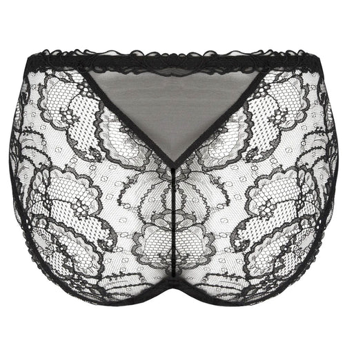 Lise Charmel 'Soir de Venise' Black Full/High Waist Brief (pack shot, back).