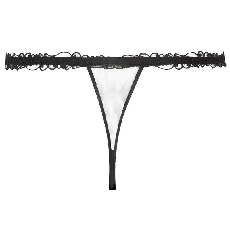 'Soir de Venise' Noir Diamant (Black) G String/Sexy Thong, by Lise Charmel (pack shot, back).