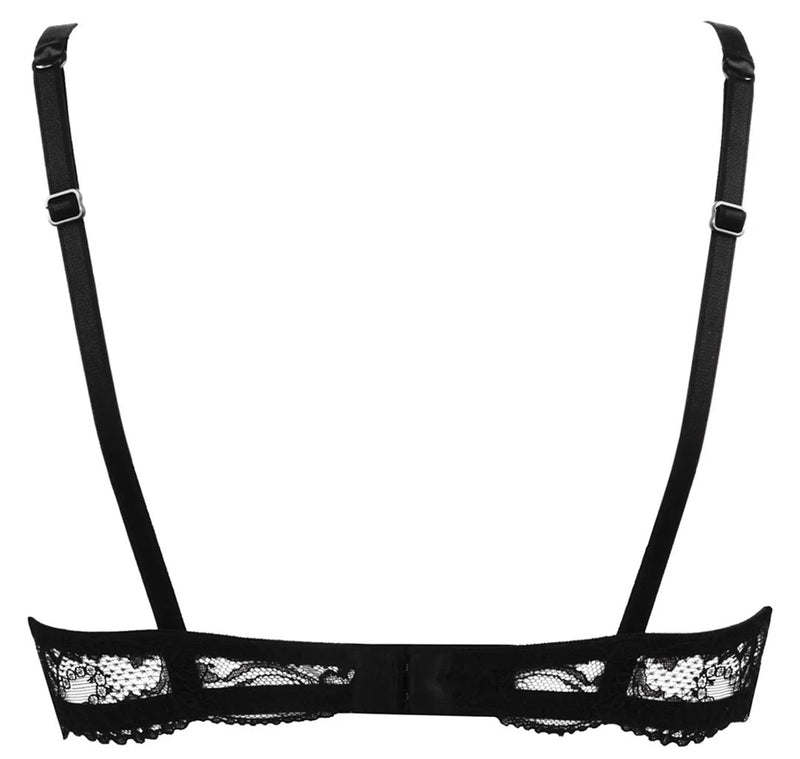 Lise Charmel 'Soir de Venise' Black Vertical Seam Balconette Bra (pack shot, back).