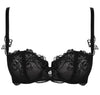 Lise Charmel 'Soir de Venise' Black Vertical Seam Balconette Bra (pack shot, front).