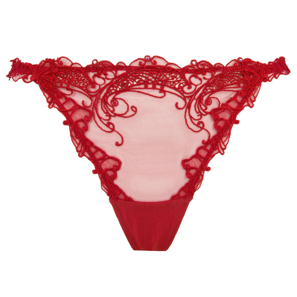'Soir de Venise' Rouge Venise (Red) G String/Sexy Thong, by Lise Charmel (pack shot, front).