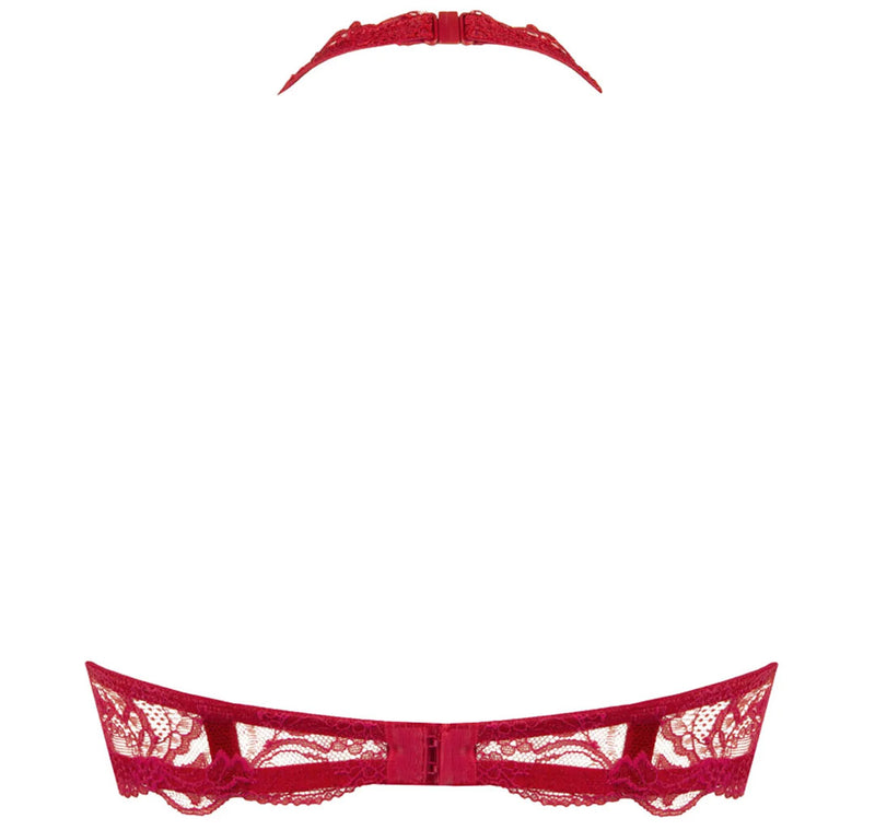 Lise Charmel 'Soir de Venise' Red Glam Triangle Bra worn halter style (pack shot, back).