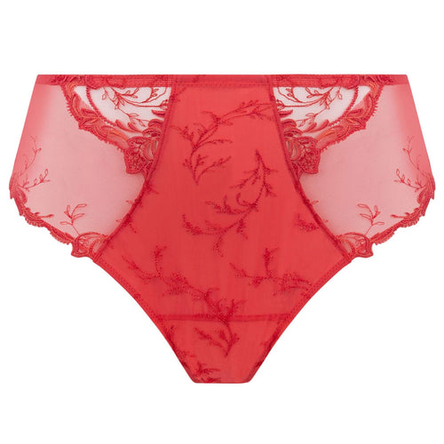 'Source Beauté' High Waist Brief in Hibiscus Beauté (Coral). by Lise Charmel (pack shot, front).