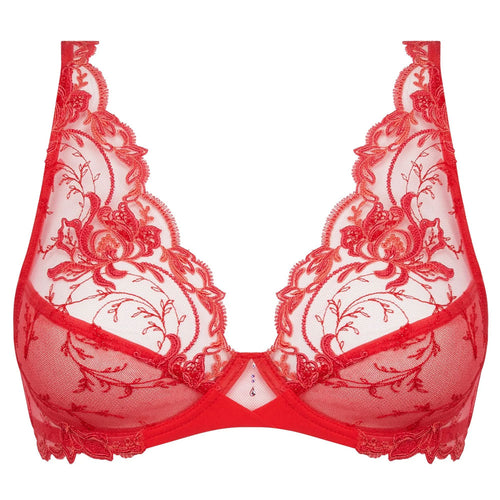 'Source Beauté' Glam Push-up Bra in Hibiscus Beauté (Coral), by Lise Charmel (pack shot, front).