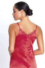 Model wearing 'Source Beauté' Chemise in Hibiscus Beauté (Coral), by Lise Charmel.