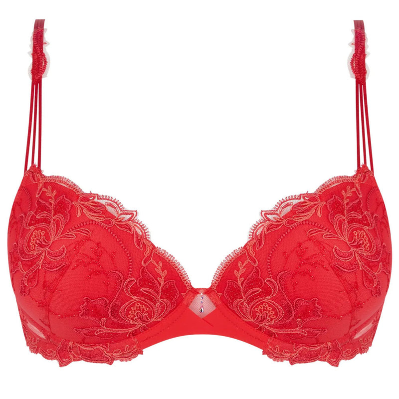 Lise Charmel 'Source Beauté' Coral Padded Plunge Bra