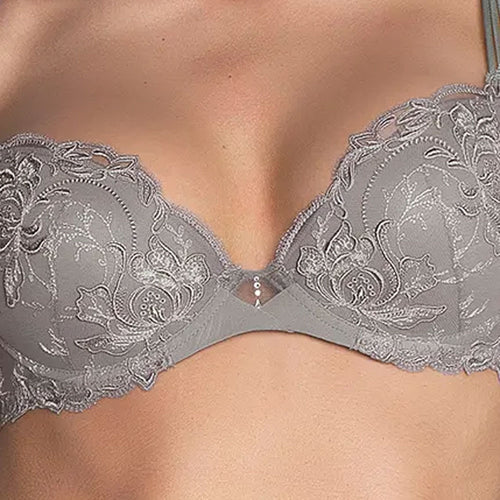 Lise Charmel 'Source Beauté' Pearl Grey Padded Plunge Bra