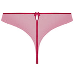 'Splendeur Soie' Raspberry Pink Silk Thong, by Lise Charmel (pack shot, back view).