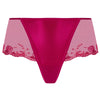 'Splendeur Soie' Raspberry Pink Silk Shorty, by Lise Charmel (pack shot, front view).