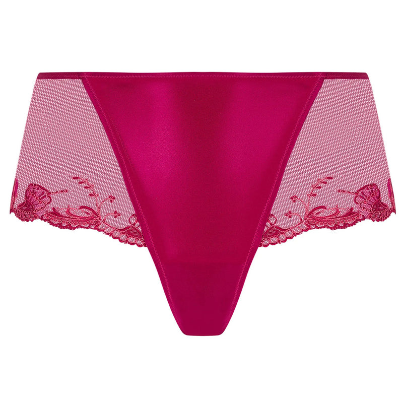 'Splendeur Soie' Raspberry Pink Silk Shorty, by Lise Charmel (pack shot, front view).