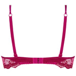 'Splendeur Soie' Raspberry Pink Silk Half Cup Bra, by Lise Charmel (pack shot, back view).