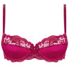 'Splendeur Soie' Raspberry Pink Silk Half Cup Bra, by Lise Charmel (pack shot, front view).