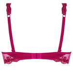 'Splendeur Soie' Raspberry Pink Silk Full Cup Bra, by Lise Charmel (pack shot, back view).