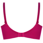 'Splendeur Soie' Raspberry Pink Silk 3-Part Full Cup Bra, by Lise Charmel (pack shot, back view).