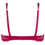 'Splendeur Soie' Raspberry Pink Silk Padded Plunge Bra, by Lise Charmel (pack shot, back view).