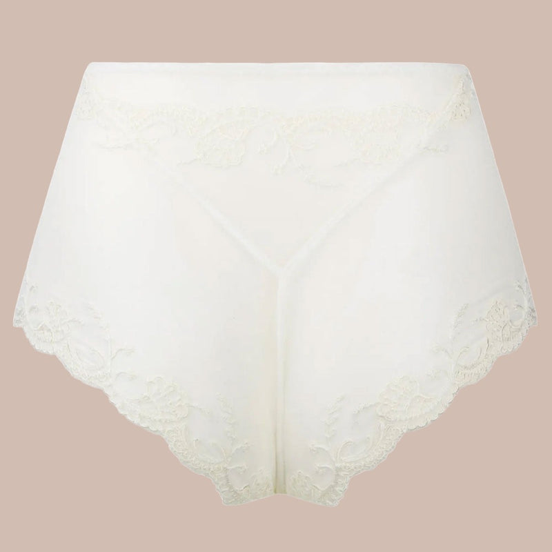 'Splendeur Soie' Ivory High Waisted Shorty, by Lise Charmel (pack shot, back).