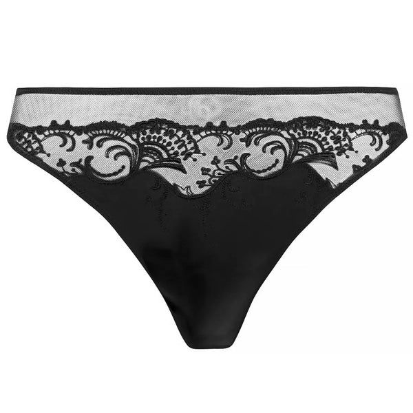 Lise Charmel 'Splendeur Soie' Black Thong | Sandra Dee