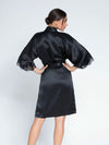 Lise Charmel 'Splendeur Soie' Black Silk Negligée Gown robe Lise Charmel