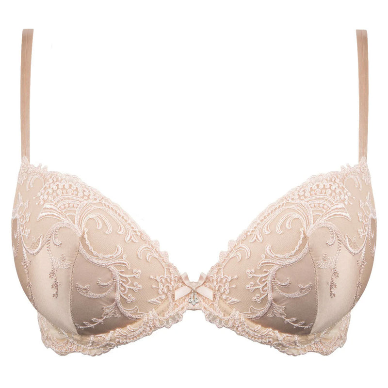 Lise Charmel 'Splendeur Soie' Nude/Dusky Pink Silk Padded Plunge Bra bra Lise Charmel