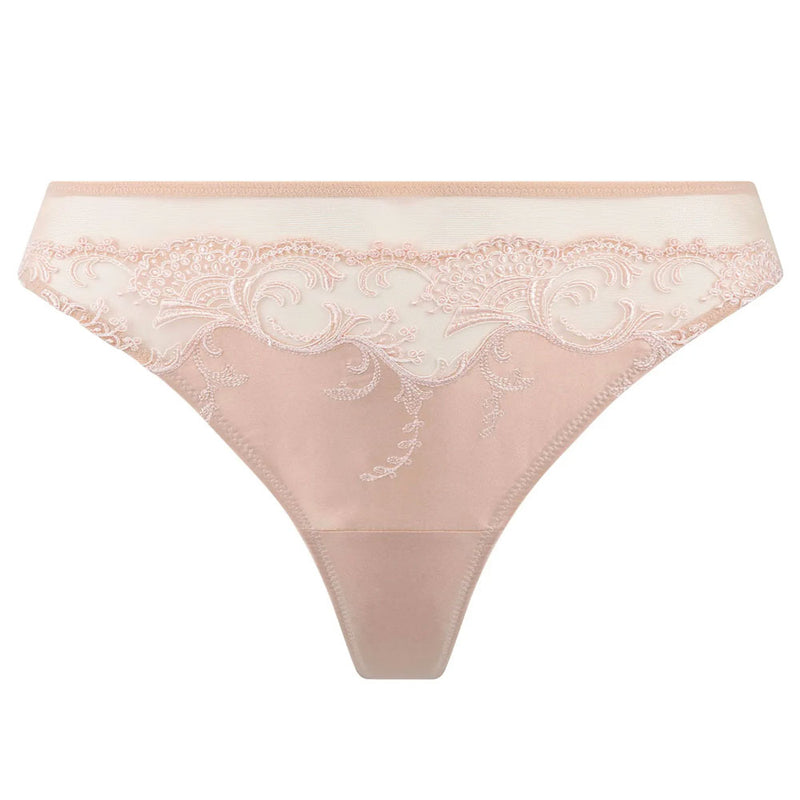 Lise Charmel 'Splendeur Soie' Nude/Dusky Pink Silk Thong Thong Lise Charmel