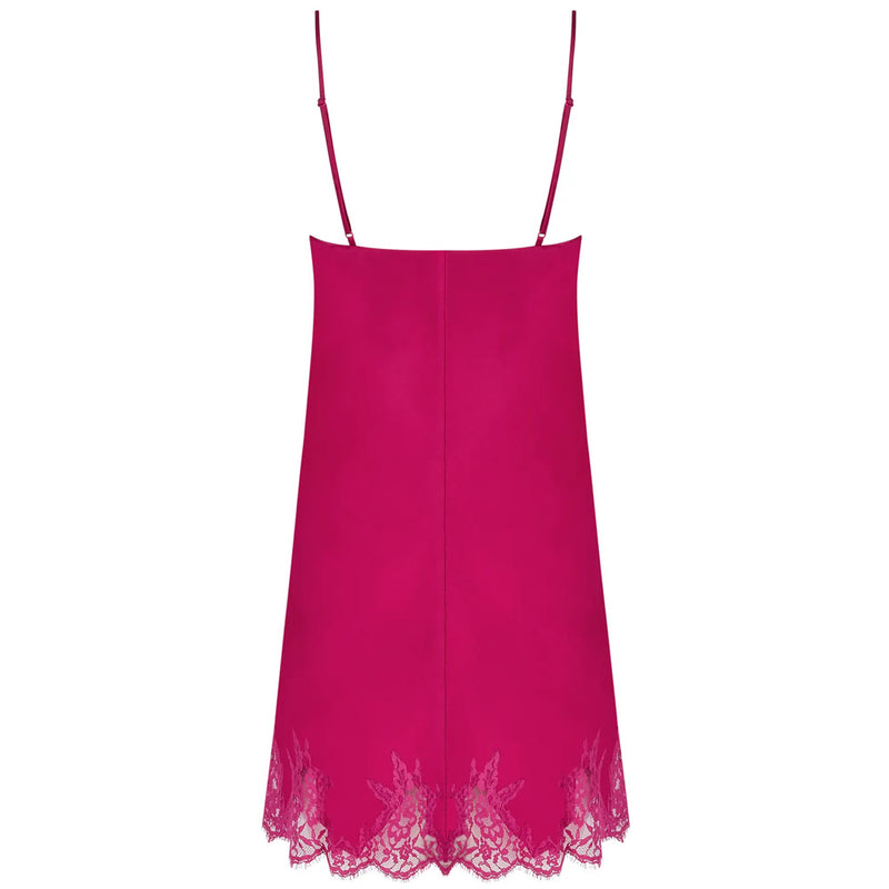 'Splendeur Soie' Pink Silk Night Dress/Chemise, by Lise Charmel (pack shot, back view).