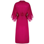 'Splendeur Soie' Carmine Silk Negligée Gown, by Lise Charmel (pack shot, back view).