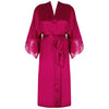 'Splendeur Soie' Carmine Silk Negligée Gown, by Lise Charmel (pack shot, front view).